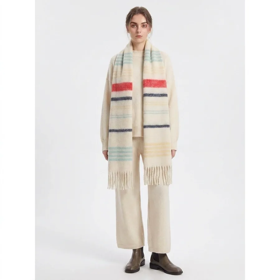 Polyester Chenille Stripe Scarf