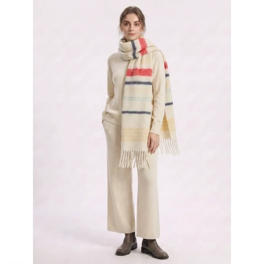 Polyester Chenille Stripe Scarf view 3