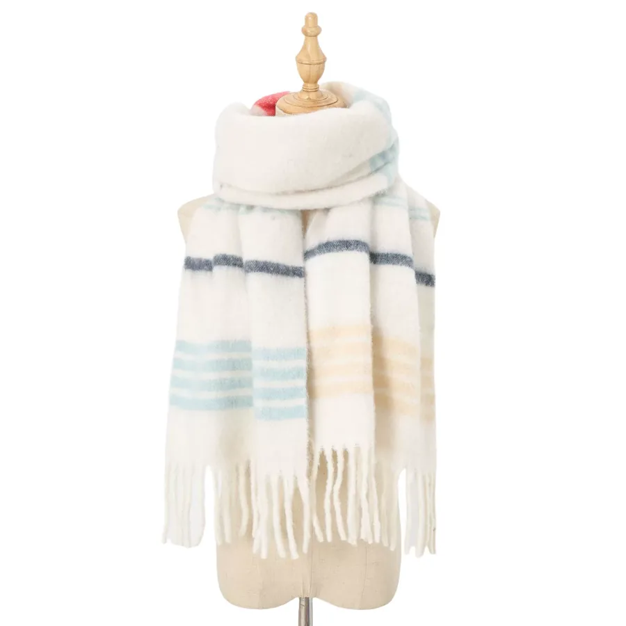 Polyester Chenille Stripe Scarf view 6