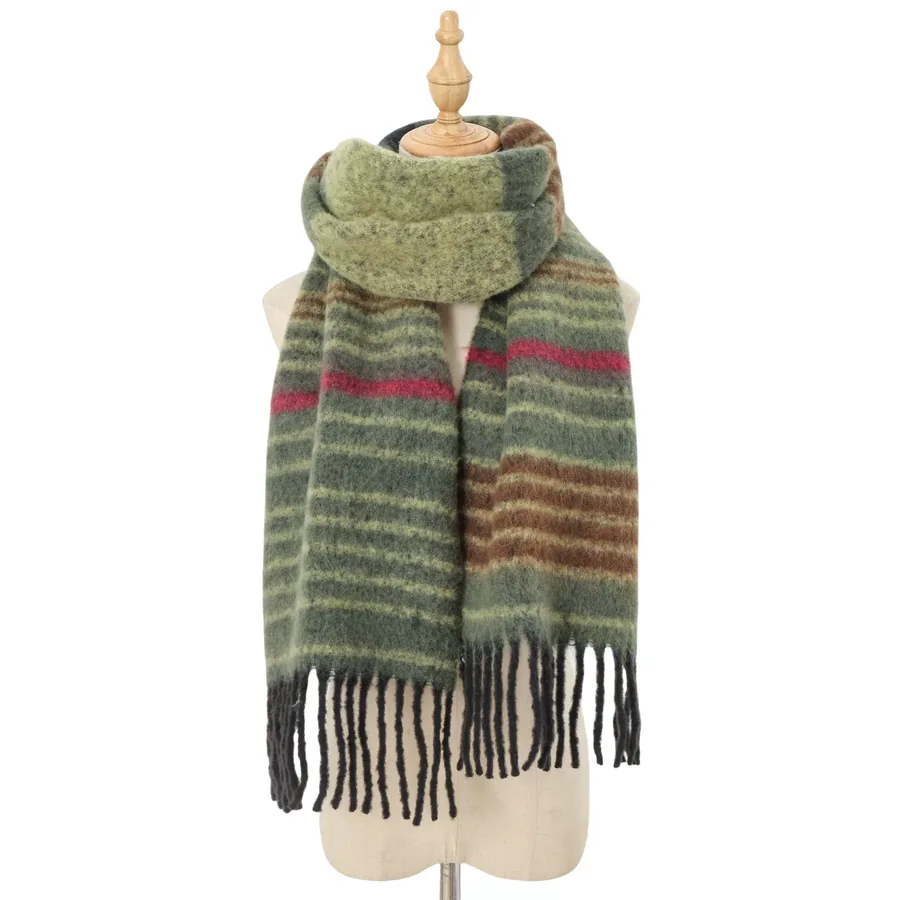 Polyester Chenille Stripe Scarf view 7