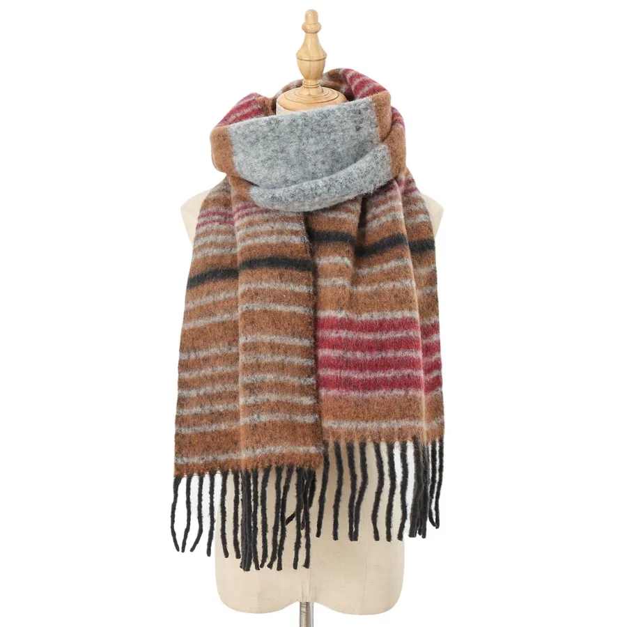 Polyester Chenille Stripe Scarf view 9