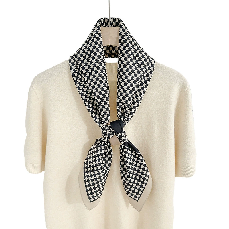 90cm Floral Print Satin Square Scarf view 5