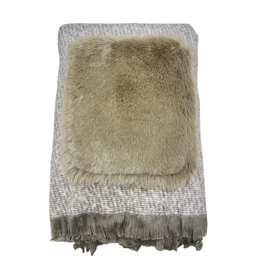Acrylic Solid Scarf with Pocket view 5