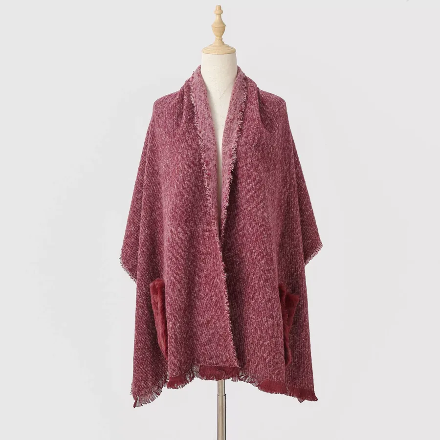 Acrylic Solid Scarf with Pocket view 6
