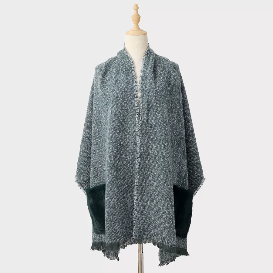 Acrylic Solid Scarf with Pocket view 8