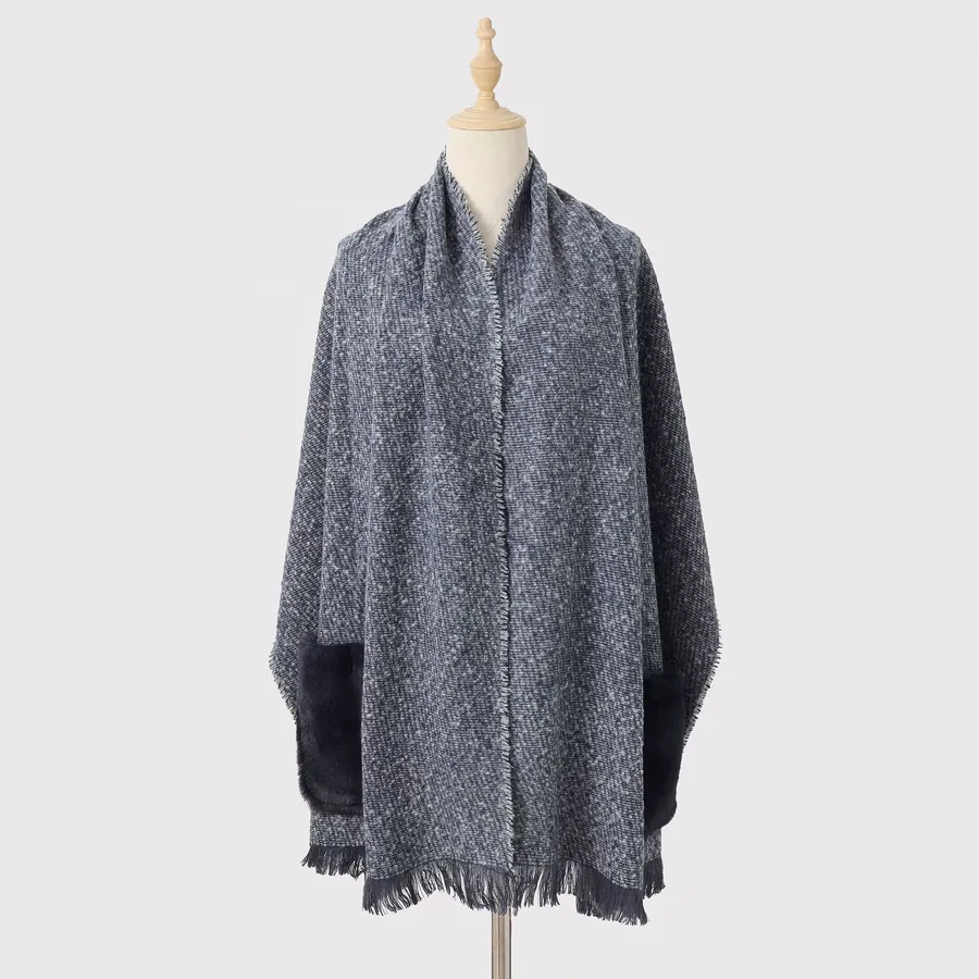 Acrylic Solid Scarf with Pocket view 11