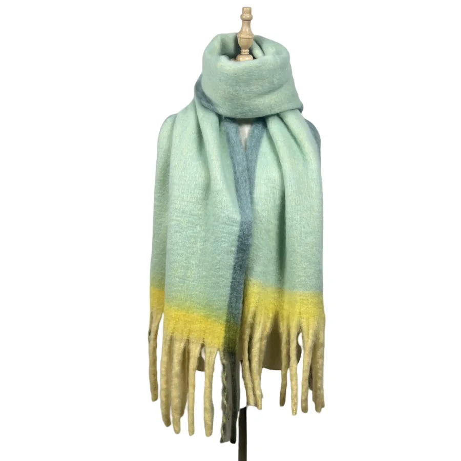 Acrylic Solid Scarf with Fringe view 11