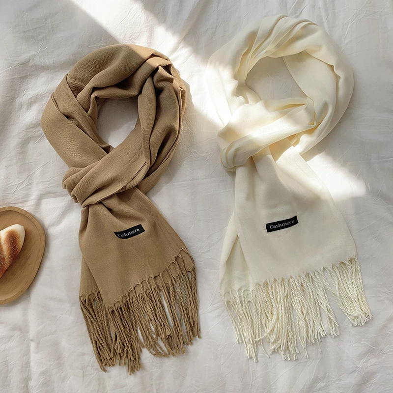 Faux Cashmere Fringe Scarf