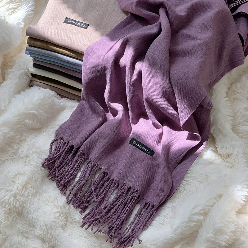 Faux Cashmere Fringe Scarf view 2