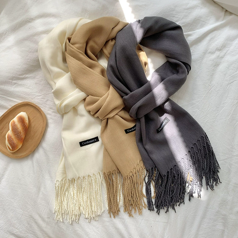 Faux Cashmere Fringe Scarf view 3
