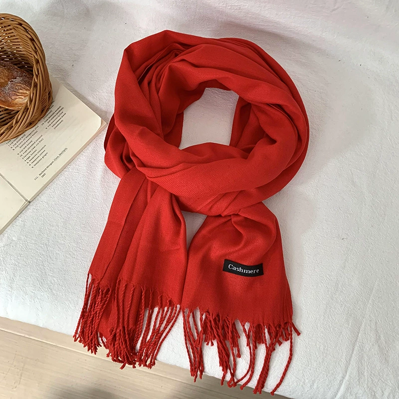 Faux Cashmere Fringe Scarf view 10