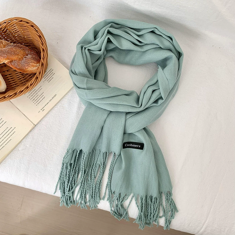 Faux Cashmere Fringe Scarf view 11