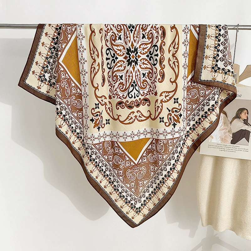 90cm Bohemian Print Square Scarf view 9