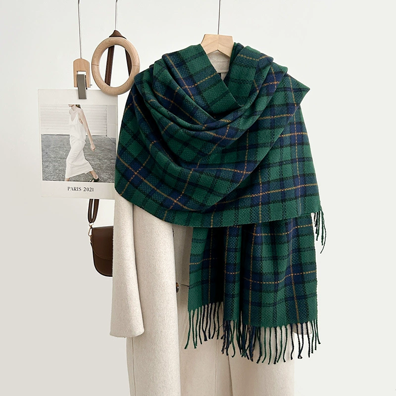 Faux Cashmere Woven Scarf with Fringe view 3