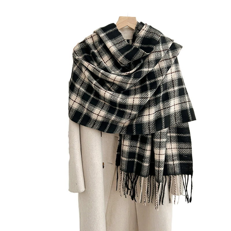 Faux Cashmere Woven Scarf with Fringe view 5