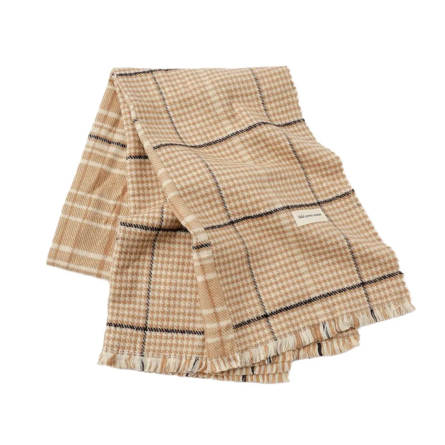 Acrylic Plaid Scarf with Fringe view 5