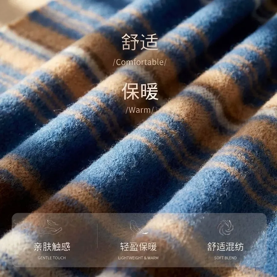 Polyester Stripe Scarf with Fringe view 4