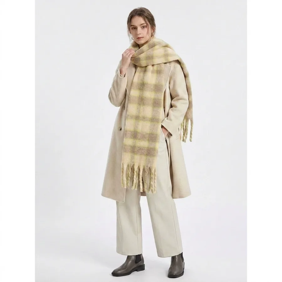 Wool Blend Plaid Scarf