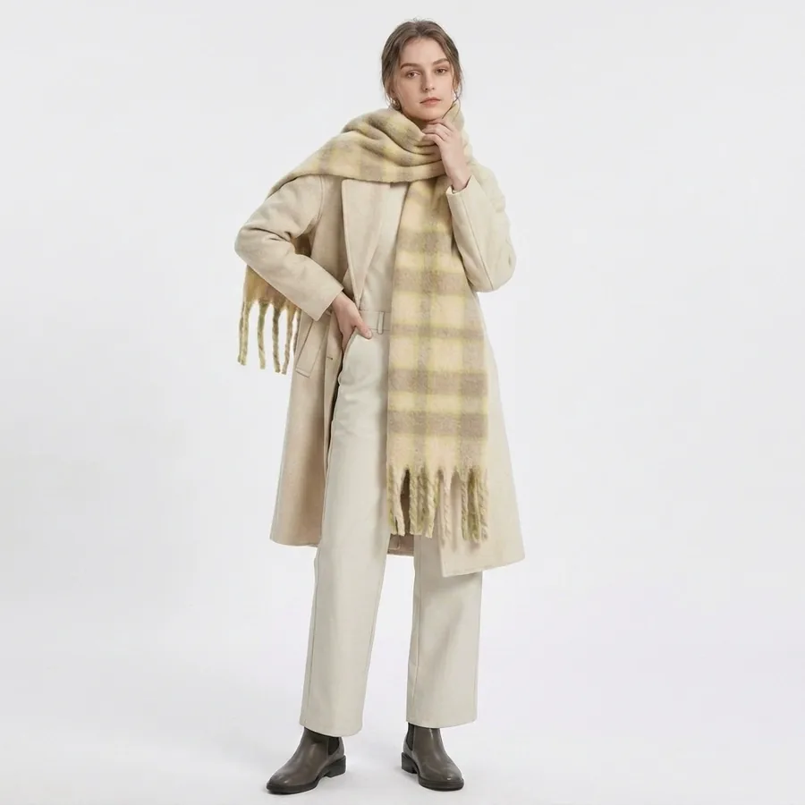 Wool Blend Plaid Scarf view 2