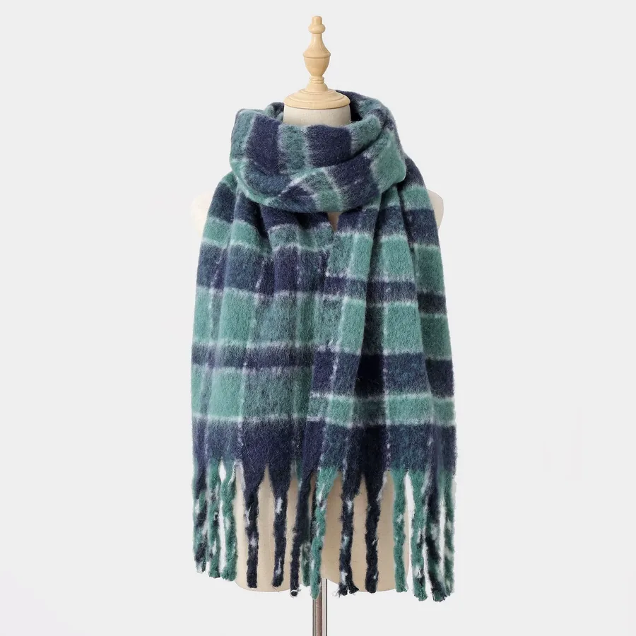 Wool Blend Plaid Scarf view 7