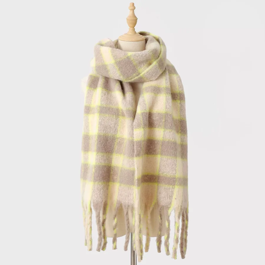 Wool Blend Plaid Scarf view 8