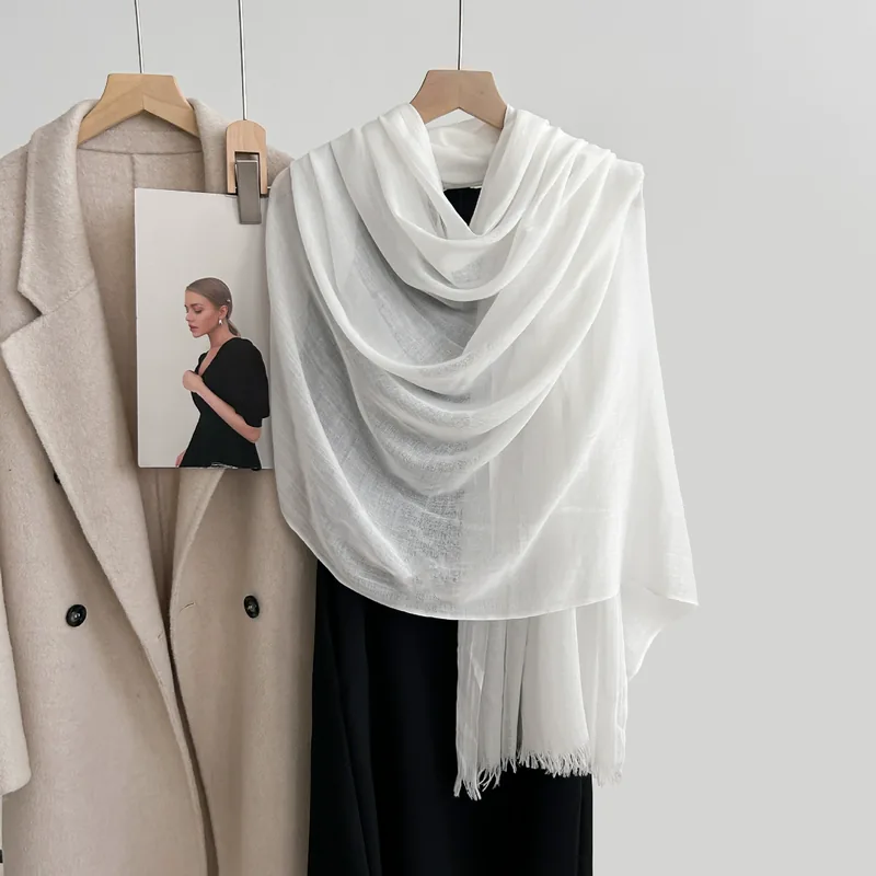 Cotton-Linen Solid Scarf