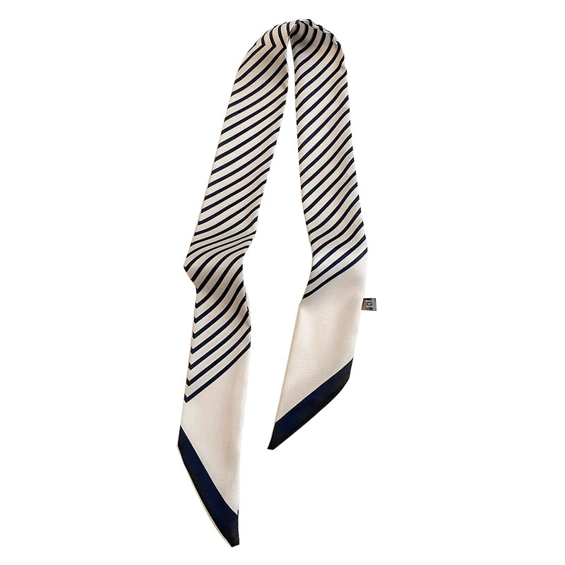 Black and White Striped Twilly Scarf view 5