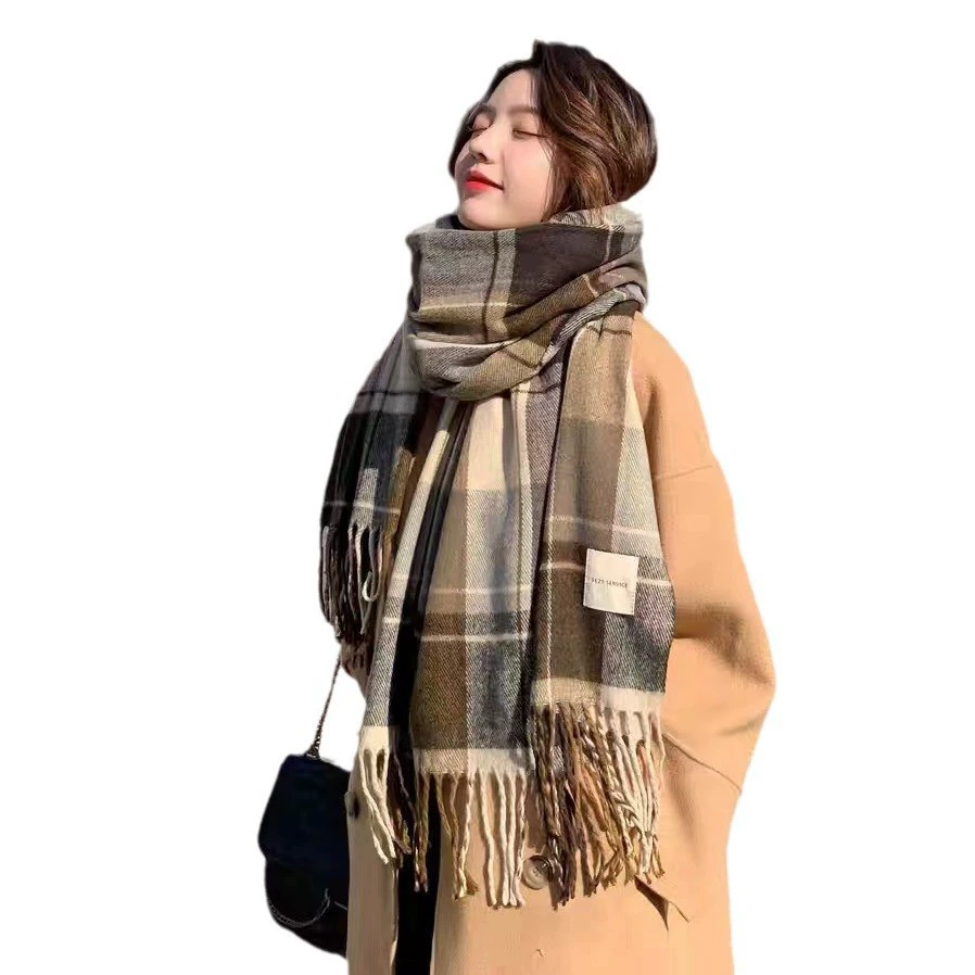 Faux Cashmere Solid Scarf with Fringe view 5