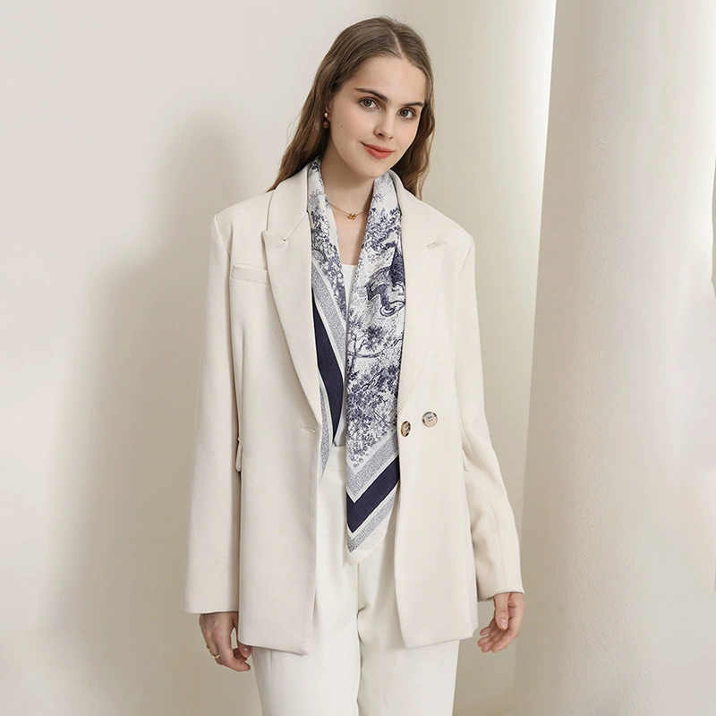 90cm Lion Print Herringbone Square Scarf view 2