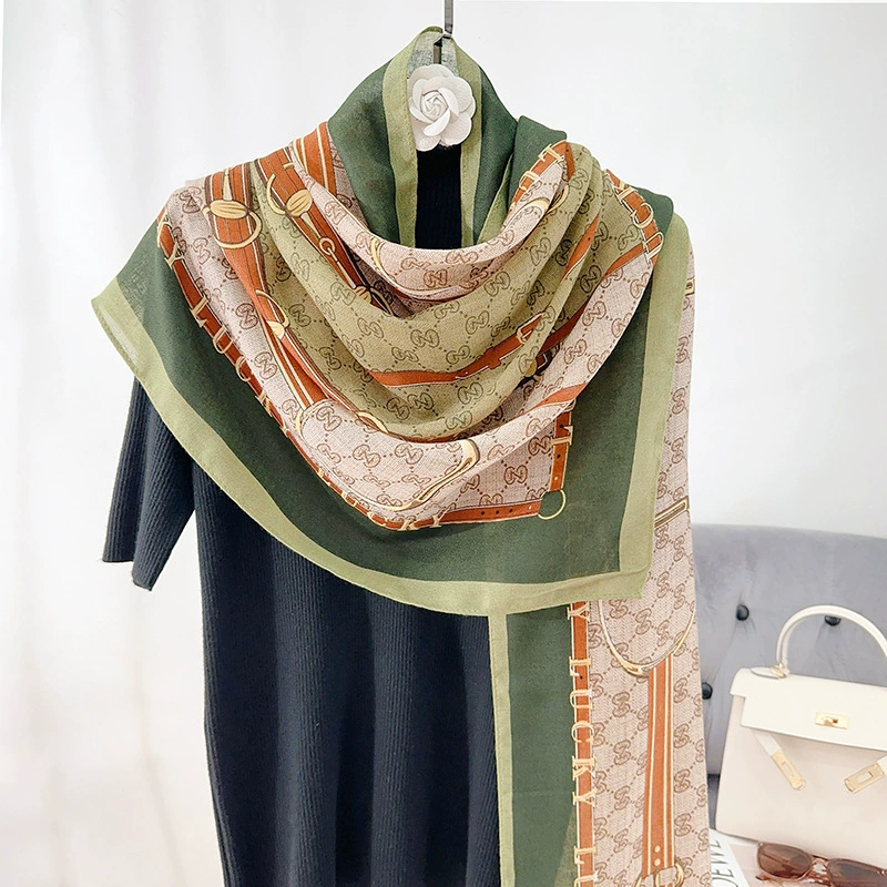 Printed Cotton-Linen Scarf view 2