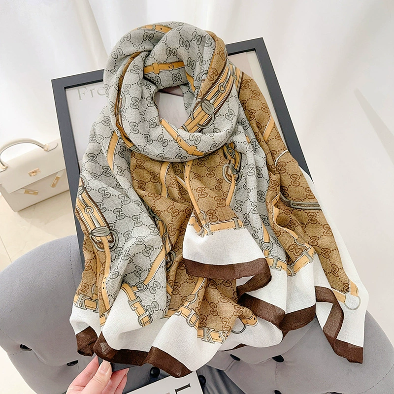 Printed Cotton-Linen Scarf view 3