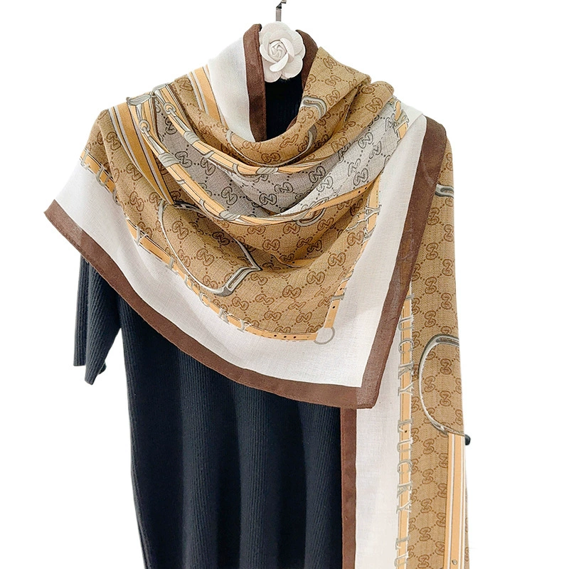 Printed Cotton-Linen Scarf view 5