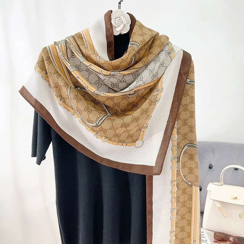 Printed Cotton-Linen Scarf view 6