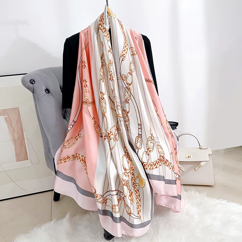 Printed Satin Long Scarf