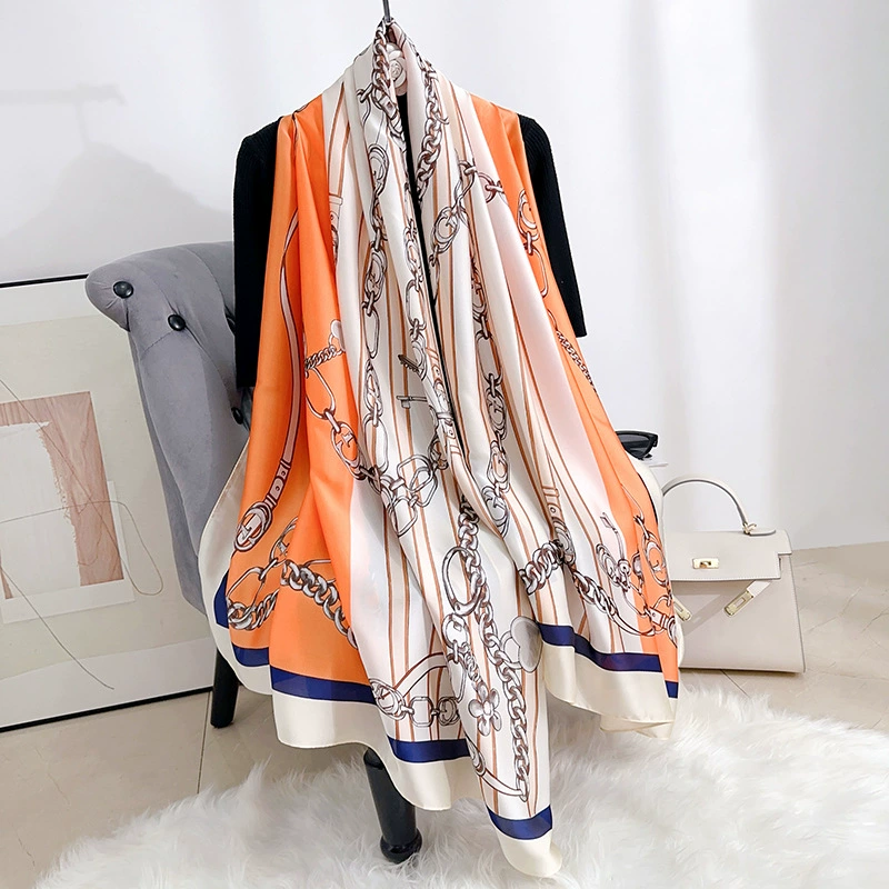 Printed Satin Long Scarf view 3