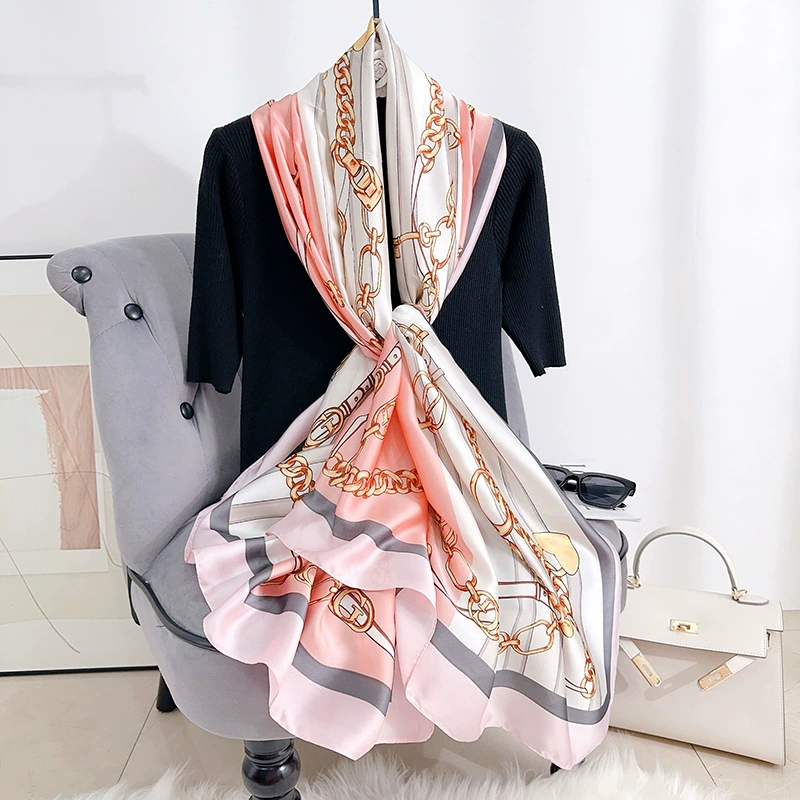 Printed Satin Long Scarf view 4