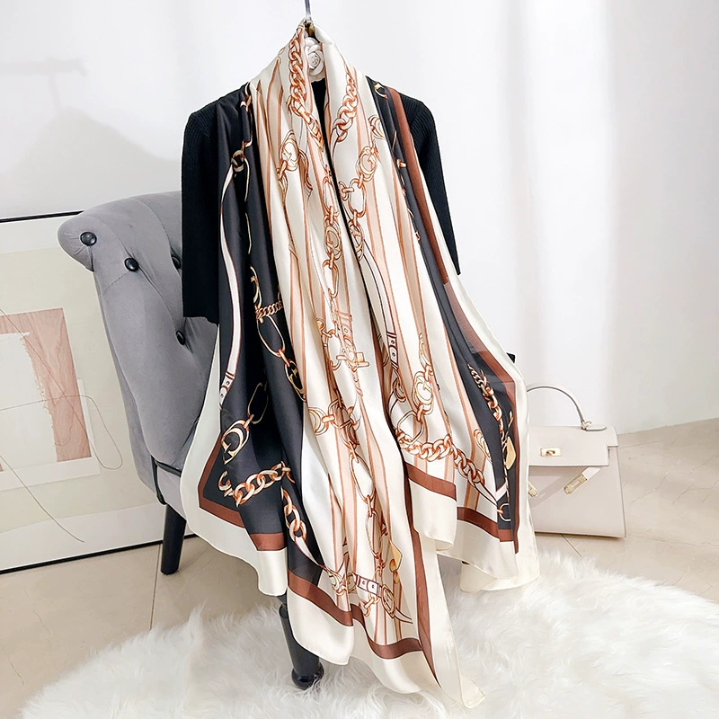 Printed Satin Long Scarf view 6