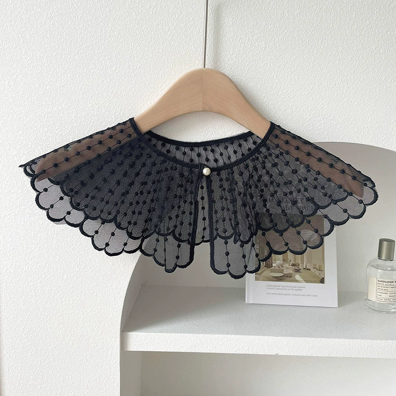 Lace Pearl Shoulder Cape view 7