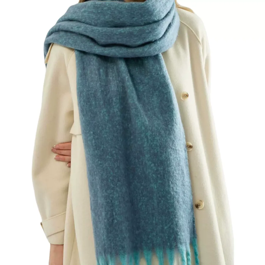 Polyester Solid Scarf with Fringe view 4