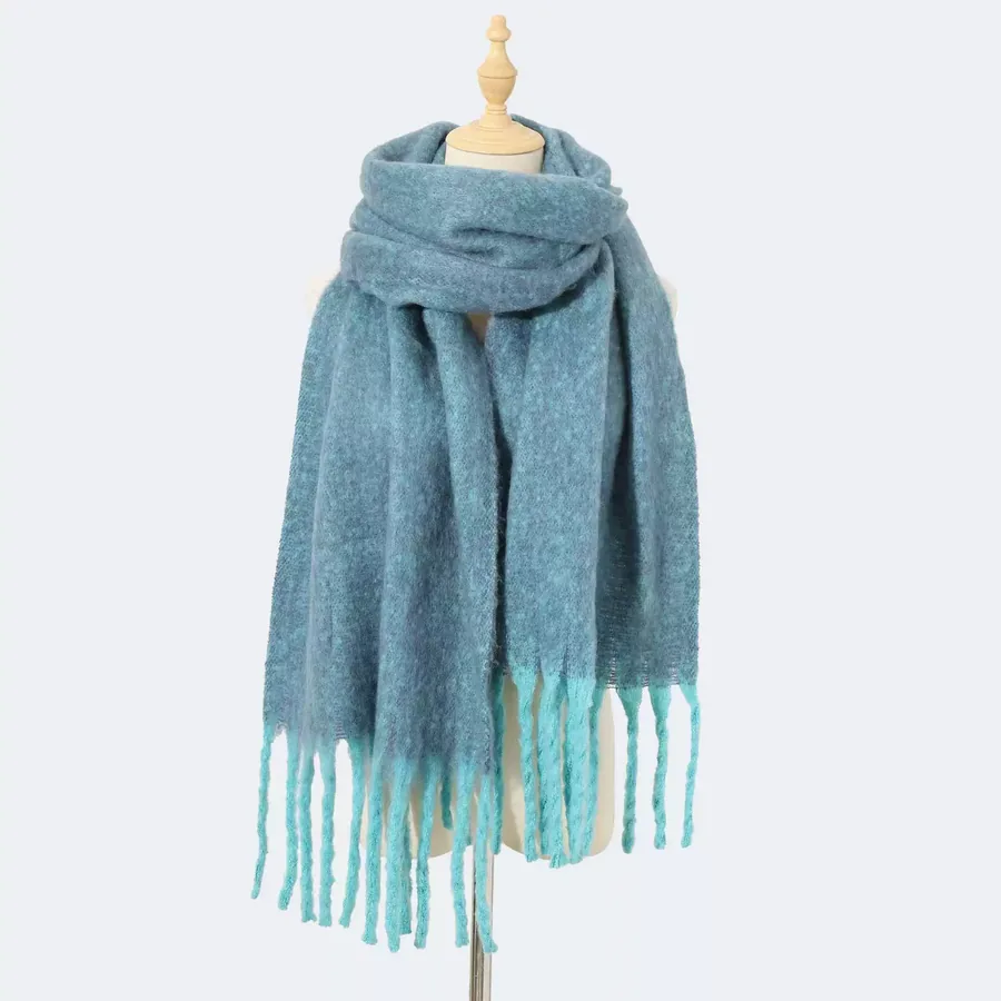 Polyester Solid Scarf with Fringe view 6