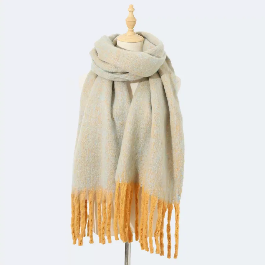 Polyester Solid Scarf with Fringe view 8