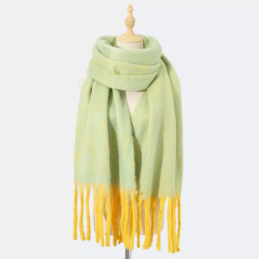 Polyester Solid Scarf with Fringe view 9
