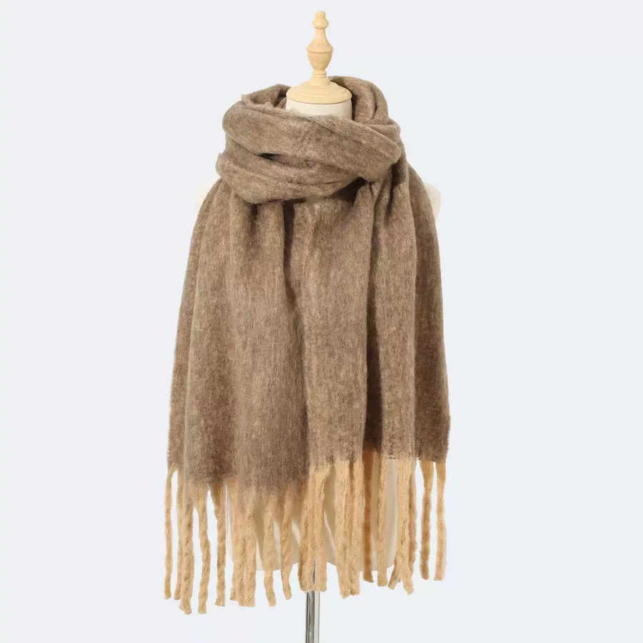 Polyester Solid Scarf with Fringe view 10