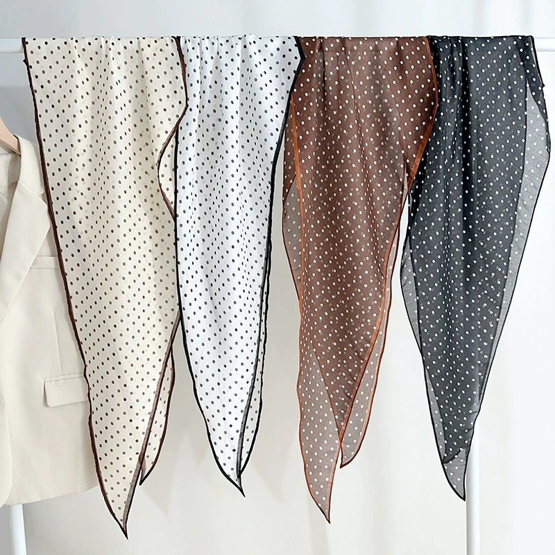 Polka Dot Satin Diamond Scarf view 2