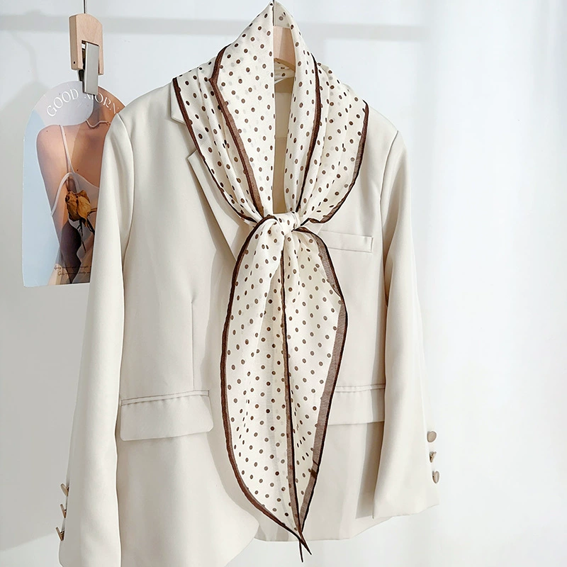 Polka Dot Satin Diamond Scarf view 3