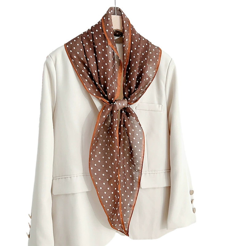 Polka Dot Satin Diamond Scarf view 5