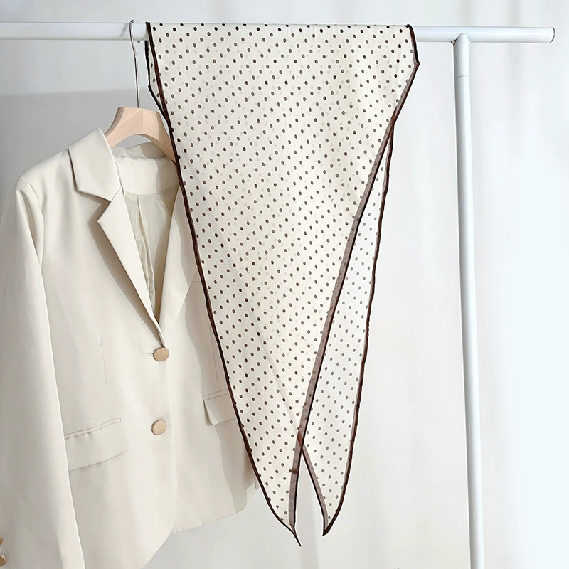 Polka Dot Satin Diamond Scarf view 6