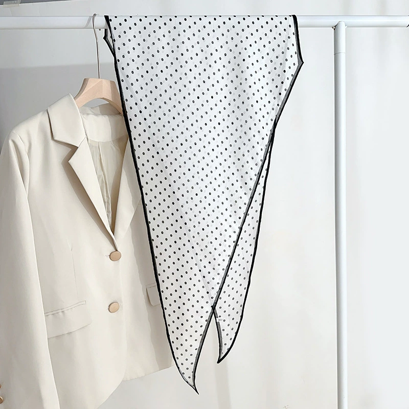 Polka Dot Satin Diamond Scarf view 7