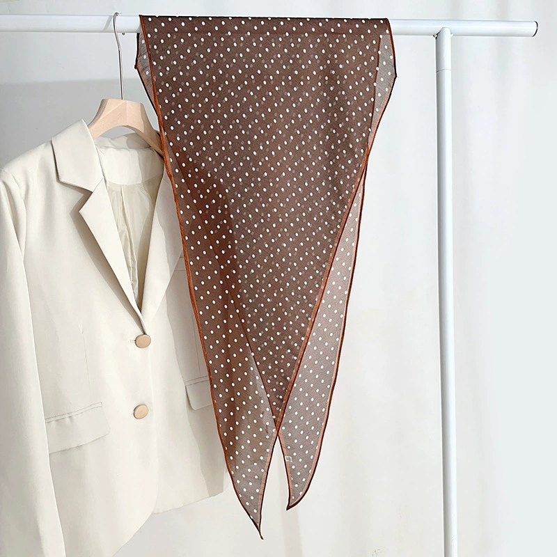 Polka Dot Satin Diamond Scarf view 8