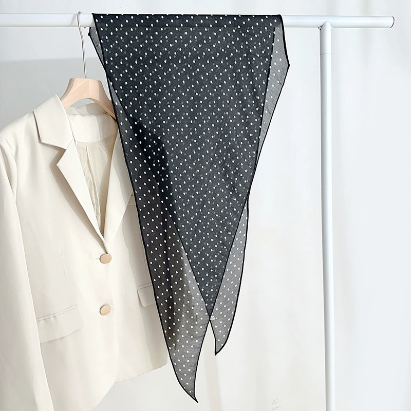 Polka Dot Satin Diamond Scarf view 9